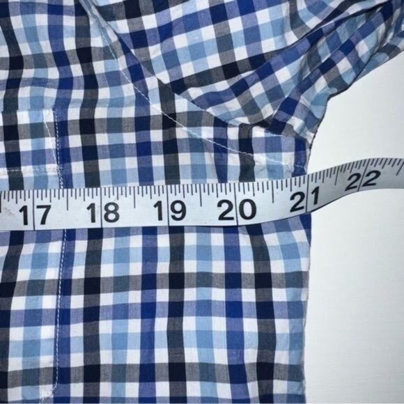 Pendleton Bridgeport Plaid Button-Down Blue & White 100% Cotton Shirt Mens Sz S - Picture 6 of 8